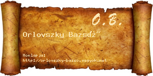 Orlovszky Bazsó névjegykártya